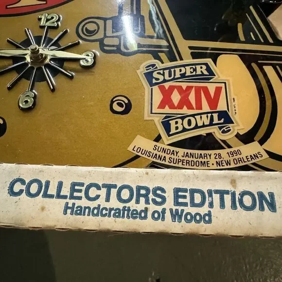 SAN FRANCISCO 49ERS SUPER BOWL XXIV 1989 WALL CLOCK NEW WOOD TERRY BRADSHAW